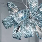 9 lys lysekrone fra venetiansk glas, håndlavet i Italien - Diamonique Viadurini