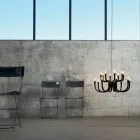 Suspension Lysekrone med 16 eller 32 lys i hvid eller sort aluminium - Alviso Viadurini