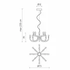 Suspension Lysekrone med 16 eller 32 lys i hvid eller sort aluminium - Alviso Viadurini