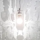 Satinhvid plexiglas pendellampe fremstillet i Italien - Luca Viadurini