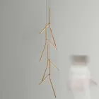 Suspension lysekrone med unik træroset lavet i Italien - Orlov Viadurini