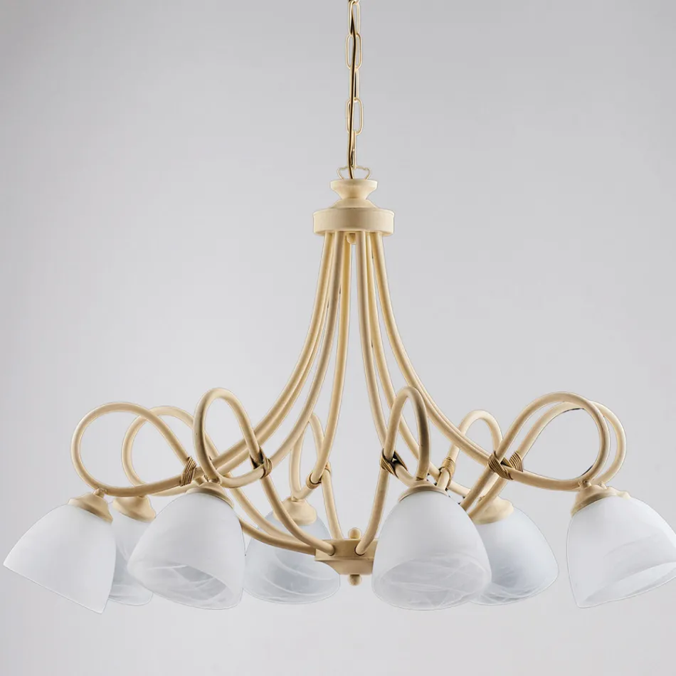 Cosmo pendellampe i sort metal og glas til indendørs brug Viadurini