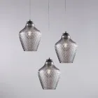 Alnitak pendellampe i sort glas og metal med 3 lys Viadurini