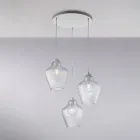 Alnitak pendellampe i sort glas og metal med 3 lys Viadurini