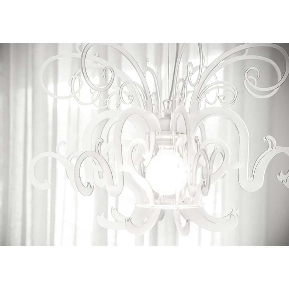 Suspension Lysekrone i genanvendeligt hvidt eller sort plexiglas - Sancho Viadurini