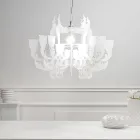 Satinhvid plexiglas pendellampe fremstillet i Italien - Gea Viadurini