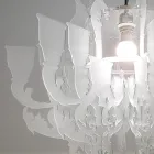 Satinhvid plexiglas pendellampe fremstillet i Italien - Gea Viadurini
