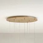 Guldmalet metal hængende lysekrone med 8 LED-lys - Cedertræ Viadurini