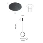 Guldmalet metal hængende lysekrone med 8 LED-lys - Cedertræ Viadurini