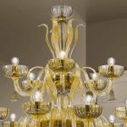 Håndlavet lysekrone med 18 lys i glas i Venedig, fremstillet i Italien - Regina Viadurini