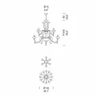 Håndlavet lysekrone med 18 lys i glas i Venedig, fremstillet i Italien - Regina Viadurini