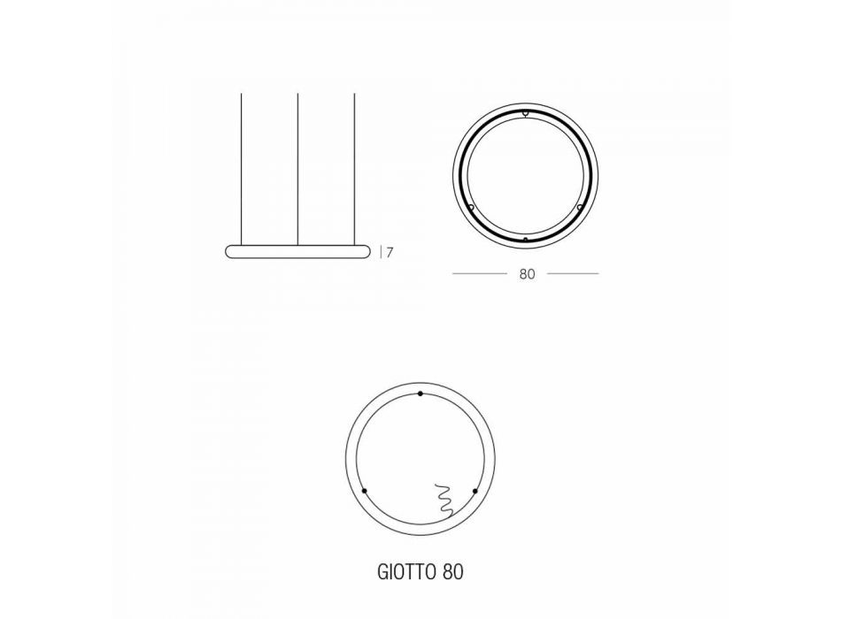 Hvid design lysekrone med metalroset fremstillet i Italien - Slide Giotto Viadurini