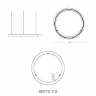 Hvid design lysekrone med metalroset fremstillet i Italien - Slide Giotto Viadurini