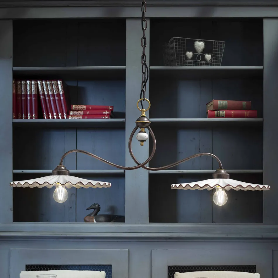 Chandelier rocker poleret keramisk Ferroluce L'Aquila Viadurini