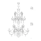 Klassisk lysekrone 36 lys i Venedig glas lavet i Italien - florentinsk Viadurini