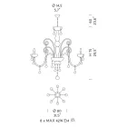 Klassisk lysekrone 8 lys i venetiansk glas lavet i Italien - florentinsk Viadurini