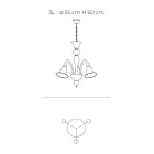 Klassisk håndværkslysekrone i blæst hvidt venetiansk glas - Elsa Viadurini