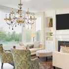 desgin klassiske lysekrone 9 lys og glas Fin CRISallo Viadurini