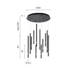 Lysekrone med 12 LED-lys i malet metal og justerbare kabler - Lærk Viadurini