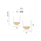 Lysekrone med 2 lysdioder med aftagelig indsats i granuleret glas - Catalpa Viadurini