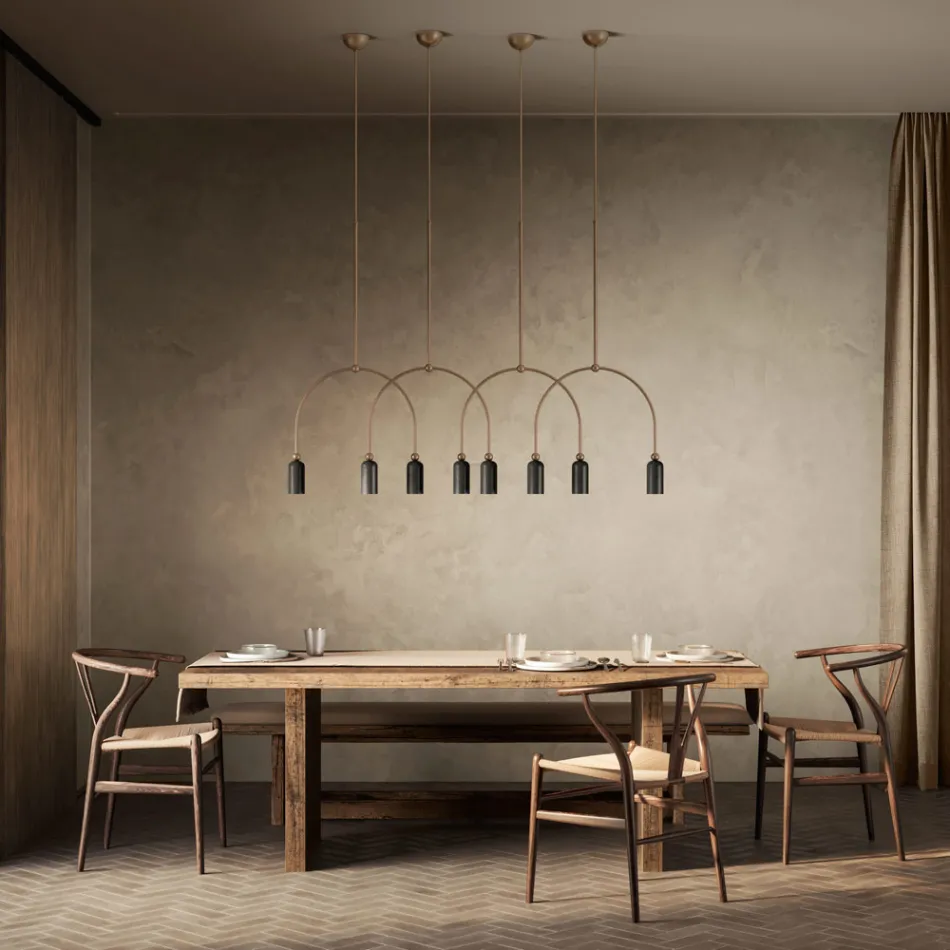 Lysekrone med 2 lys i forskellige finish Made in Italy - Lady Viadurini