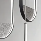 Lysekrone med 3 LED'er med aftagelig indsats i granuleret glas - Catalpa Viadurini