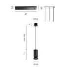 Lysekrone med 3 lysdioder i pulverlakeret aluminium og justerbart kabel - Buxus Viadurini