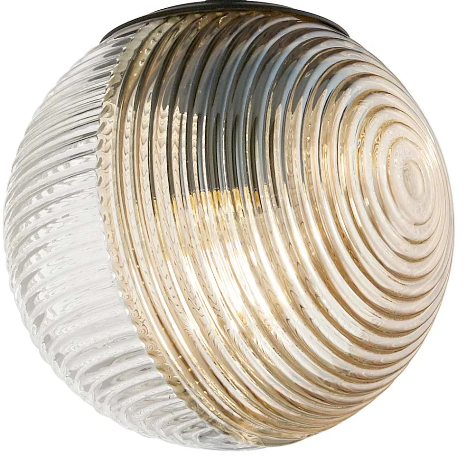 Lysekrone med 3 lys i blæst glas i form af en kugle lavet i Italien - Prilla Viadurini