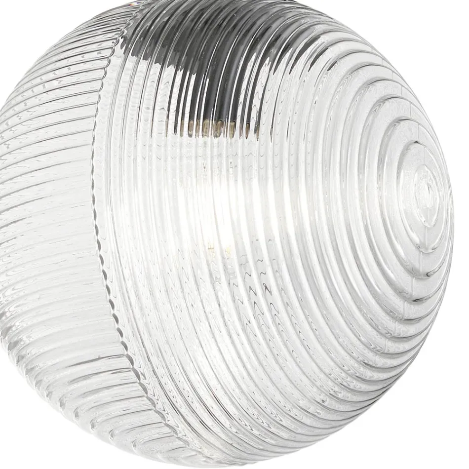 Lysekrone med 3 lys i blæst glas i form af en kugle lavet i Italien - Prilla Viadurini