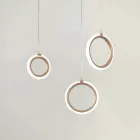 Lysekrone med 3 LED-lys i malet metal og valgfrit glas - Cedertræ Viadurini