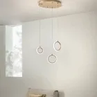 Lysekrone med 3 LED-lys i malet metal og valgfrit glas - Cedertræ Viadurini