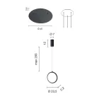 Lysekrone med 3 LED-lys i malet metal og valgfrit glas - Cedertræ Viadurini