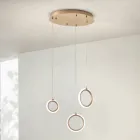 Lysekrone med 3 LED-lys i malet metal og valgfrit glas - Cedertræ Viadurini