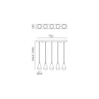 Lysekrone med 5 lys i jern og glas Made in Italy - Overskyet Viadurini