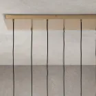 Lysekrone med 6 lys i blæst glas i form af en kugle lavet i Italien - Prilla Viadurini