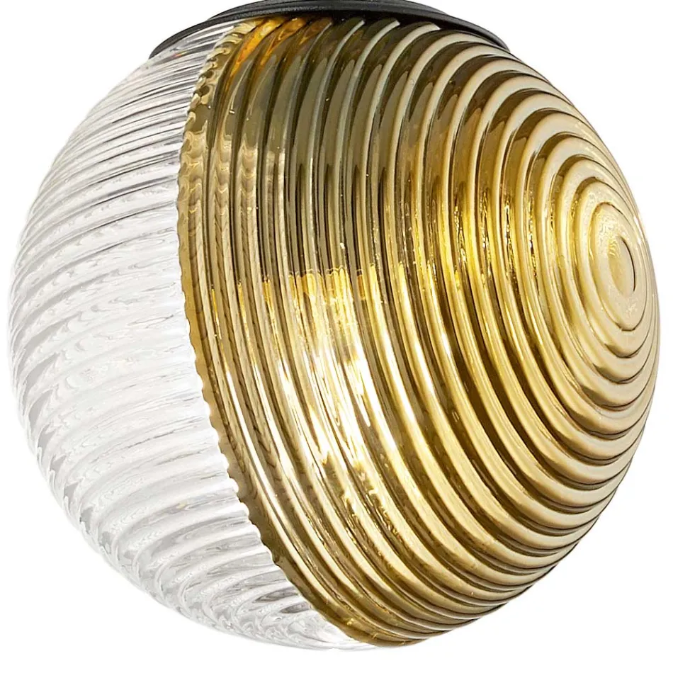 Lysekrone med 6 lys i blæst glas i form af en kugle lavet i Italien - Prilla Viadurini