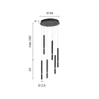 Lysekrone med 6 LED-lys i malet metal og justerbare kabler - Lærk Viadurini