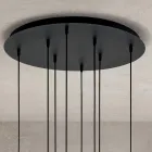 Lysekrone med 8 lys i blæst glas i form af en kugle lavet i Italien - Prilla Viadurini