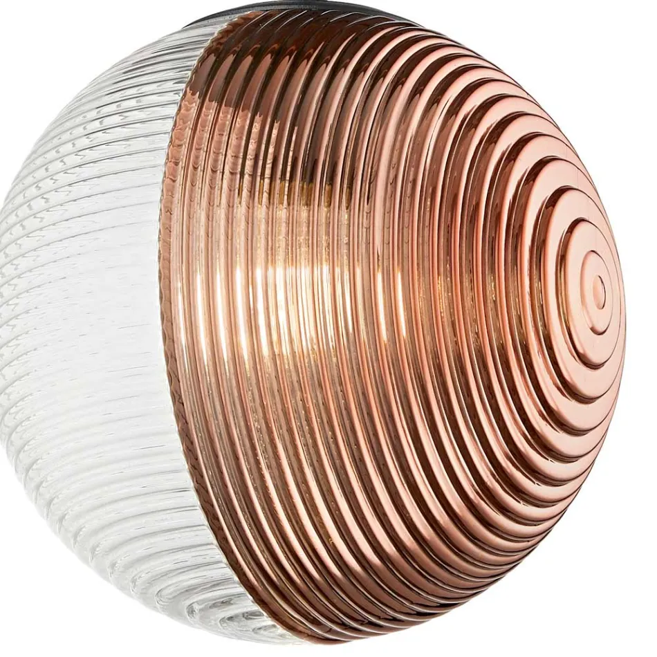 Lysekrone med 8 lys i blæst glas i form af en kugle lavet i Italien - Prilla Viadurini