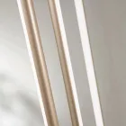 Lysekrone med 8 LED-lys i guldmalet metal og justerbare kabler - Orange Viadurini