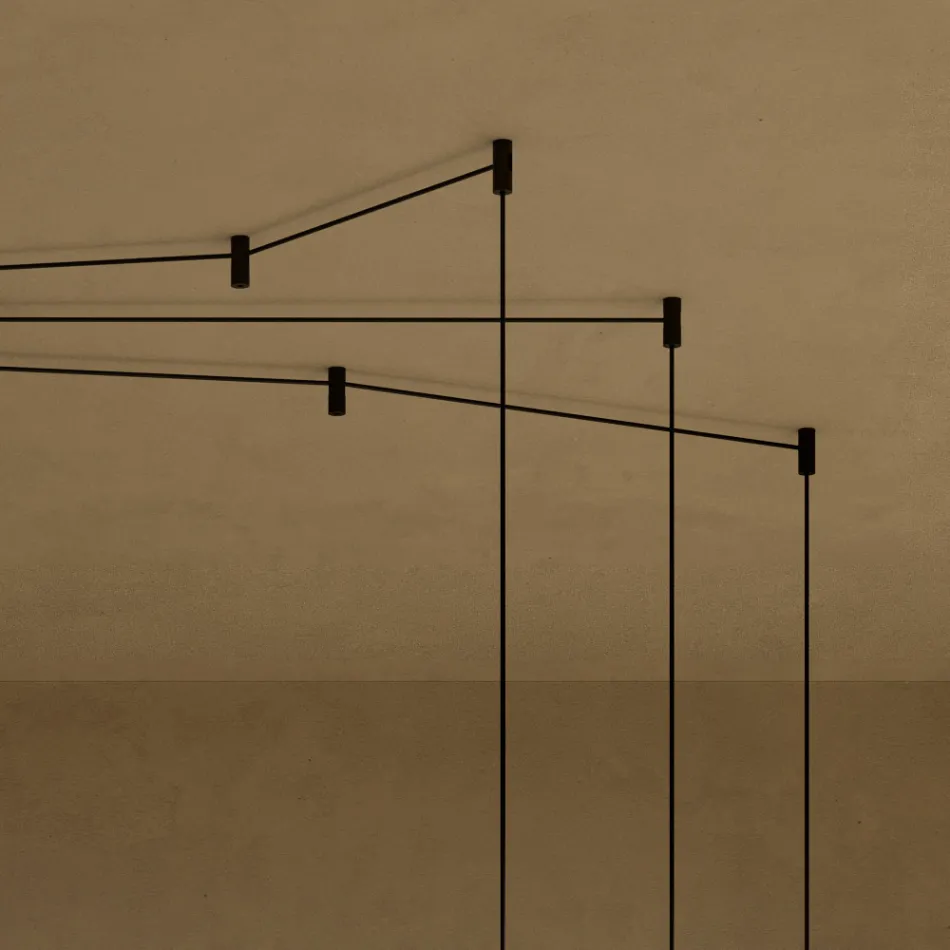 Lysekrone med Canneté-glascylindre Fremstillet i Italien - Oris Viadurini