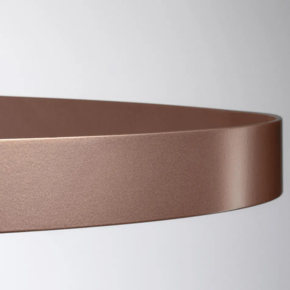 Lysekrone med glashus og 3 aluminiumscirkler - Clara Viadurini