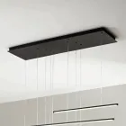 Lysekrone med vandrette LED-lys i metal og justerbare kabler - Orange Viadurini