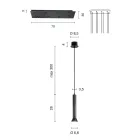 Lysekrone med guldmalet metalramme og justerbare kabler - birk Viadurini