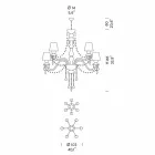 Artisan Venetian Glass 12 Lights Lysekrone, Lavet i Italien - Milagros Viadurini