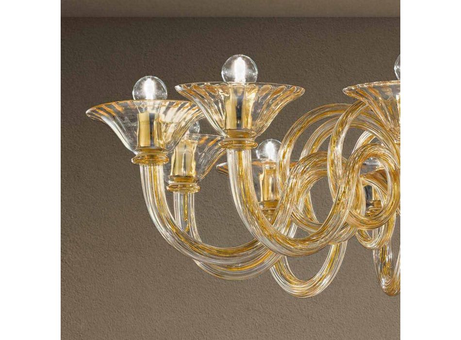 12 lys håndlavet venetiansk lysekrone fremstillet i Italien - Margherita Viadurini