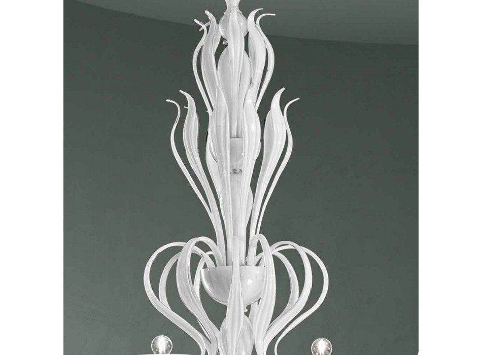 12 lys Venedig glas lysekrone håndlavet i Italien - Agustina Viadurini