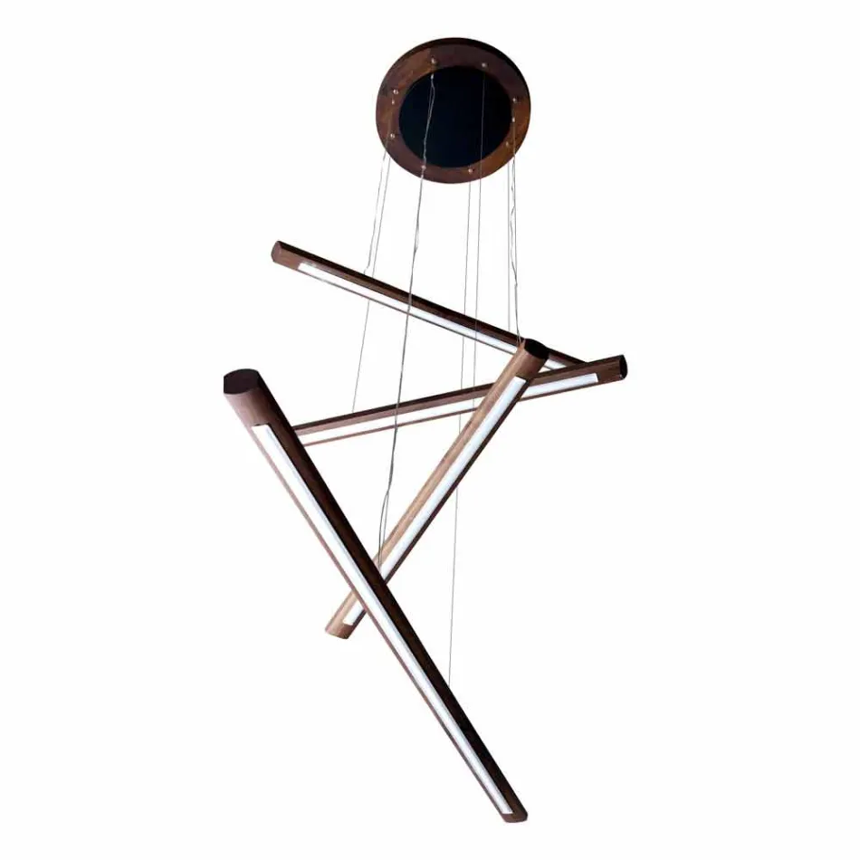 En 4-delt design lysekrone i Grilli York træ lavet i Italien Viadurini