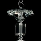 design lysekrone 6 lys glas og cristallo Ivy, lavet i Italien Viadurini