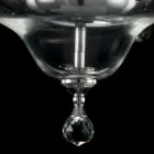 design lysekrone 6 lys glas og cristallo Ivy, lavet i Italien Viadurini